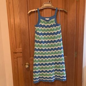 Freshman Crochet Dress Sleeveless Women's XS Striped Ombré